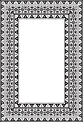 Obraz premium Vector black monochrome square gothic ornament. Medieval European silhouette, rectangle, border. Classic pattern of the Germans, Angles, Saxons, Franks.