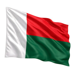 Obraz premium Madagascar National Flag Waving on Flagpole