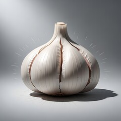 Elegant Garlic bulb illustration with radiant light effect and soft texture