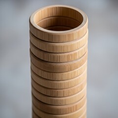 Stacked Bamboo Rings Creating a Cylindrical Form, Textural Elements