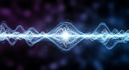 Vibrant Electric Waveform with Glowing Core.