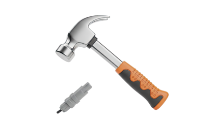 Hammer with detachable claw and grip detail