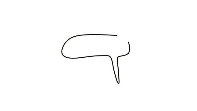 hand-drawn speech bubble on white background animation video