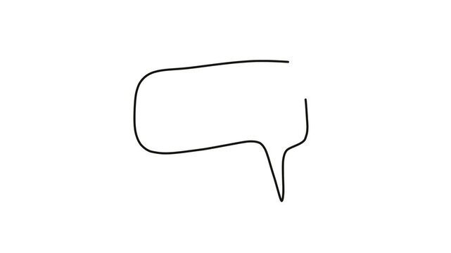 hand-drawn speech bubble on white background animation video