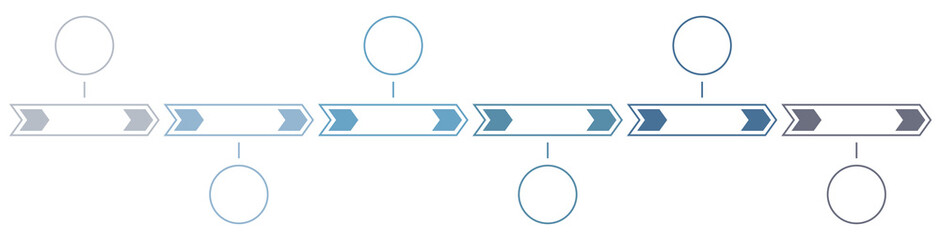 Timeline - infographic template with six arrows