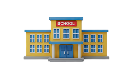 Cartoon School Building