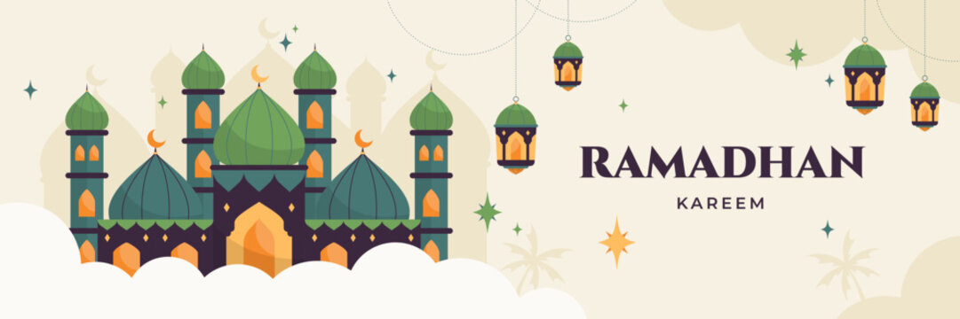 marhaban ya ramadhan illustrations sosial media post design