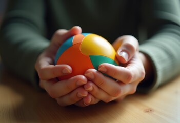 Stress Ball in Hand Close-Up for Relieving Hand Muscle Tension