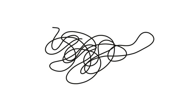 tangled thread. wire. string. confusion animation video