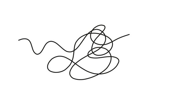 tangled thread. wire. string. confusion animation video