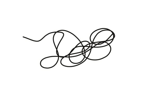 tangled thread. wire. string. confusion animation video