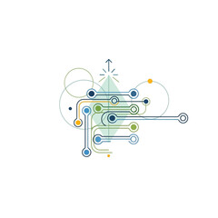 Obraz premium Abstract Network of Connected Nodes and Lines.