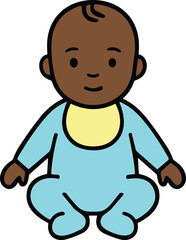 Obraz premium cute,cartoon,baby,boy,illustration,smiling,infant,child,male,character,sitting,adorable,kawaii,kids,nursery,vector,design,clipart,mascot,icon