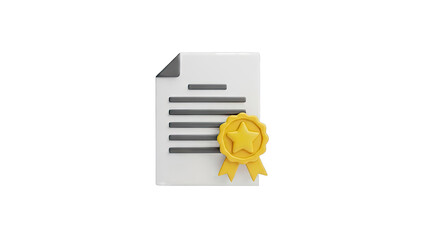 Certificate with Golden Star Ribbon