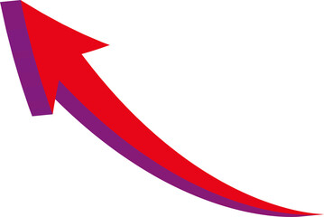 A vibrant red and purple arrow pointing upwards on transparent background
