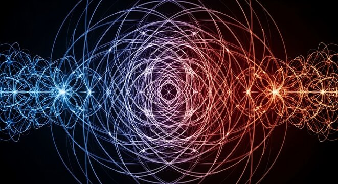 Vibrant multicolored abstract light wave pattern. - Powered by Adobe