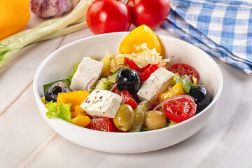 Greek salad with feta cheese