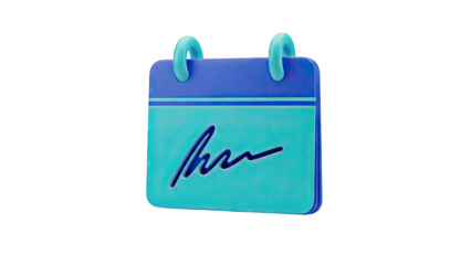 3D Calendar Icon with Signature