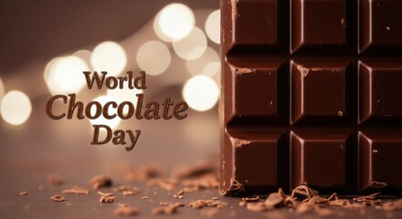 Celebrate World Chocolate Day with decadent chocolate bar and shavings