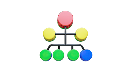 Colorful 3D Organization Chart