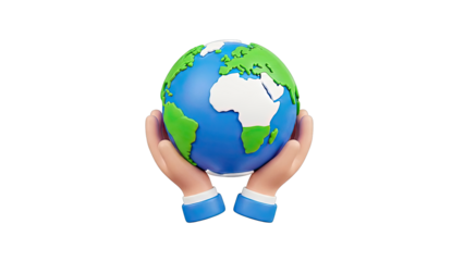 Hands holding the Earth