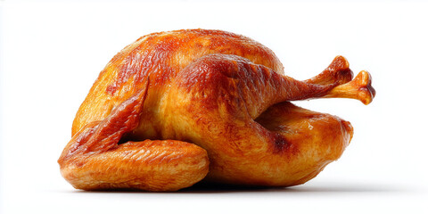 Perfectly Roasted Whole Chicken on White