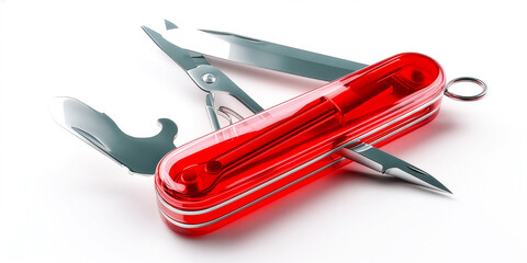 Classic Red Swiss Army Type Knife with Extended Tools