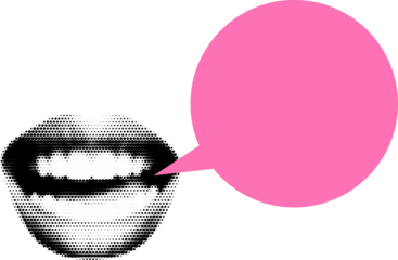 Collage Lips Speech Bubble