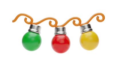 Christmas Light Bulbs: Green, Red, and Yellow