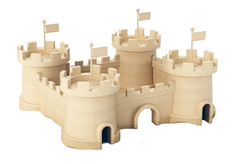 Sandcastle on transparent background. 3D illustration