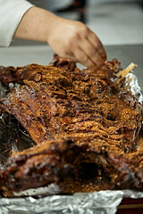 Traditional Mongolian roasted whole lamb