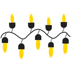 Warm glowing party string lights  Illustration  on transparent  background 