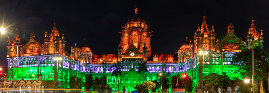 Chhatrapati Shivaji Maharaj Terminus on Independence Day, CSMT Mumbai