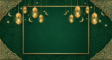 Lantern on green background 