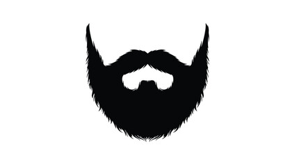 A striking black beard design presented as a bold silhouette © Sogir