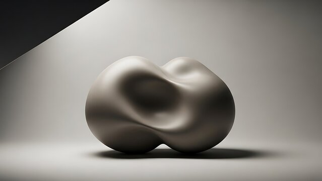 Smooth Gray Abstract Object Studio Shot.