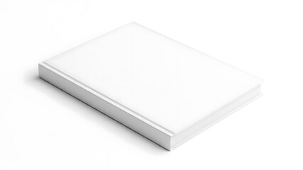 Isolated Blank White Hardcover Book Mockup Template, Realistic Closed Textbook or Catalog on Clean Background for Design Presentation