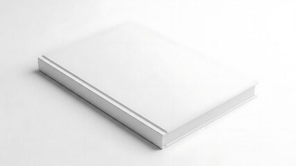 Isolated Blank White Hardcover Book Mockup Template, Realistic Closed Textbook or Catalog on Clean Background for Design Presentation