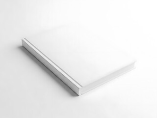 Isolated Blank White Hardcover Book Mockup Template, Realistic Closed Textbook or Catalog on Clean Background for Design Presentation
