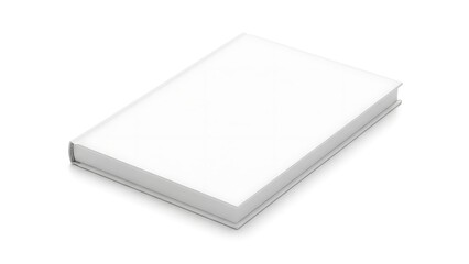 Isolated Blank White Hardcover Book Mockup Template, Realistic Closed Textbook or Catalog on Clean Background for Design Presentation