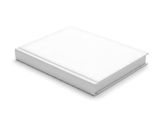 Isolated Blank White Hardcover Book Mockup Template, Realistic Closed Textbook or Catalog on Clean Background for Design Presentation