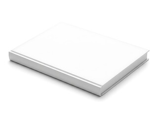 Isolated Blank White Hardcover Book Mockup Template, Realistic Closed Textbook or Catalog on Clean Background for Design Presentation