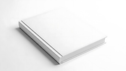 Isolated Blank White Hardcover Book Mockup Template, Realistic Closed Textbook or Catalog on Clean Background for Design Presentation
