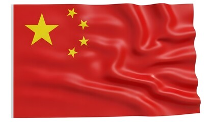 The chinese flag isolated on white background