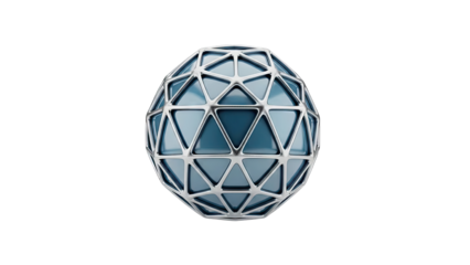 Geodesic Sphere with Blue Panels