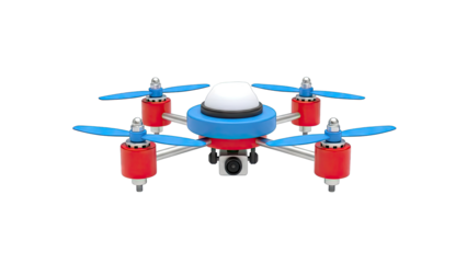 Cartoon Quadcopter Drone with Camera