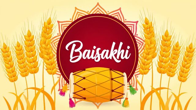 Happy Baisakhi Celebration Vaisakhi Harvest Festival Background Graphic