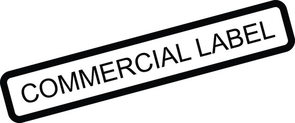 Clean vector illustration of a "COMMERCIAL LABEL" sign, representing business and trade.