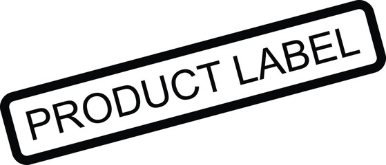 Product label vector graphic, a minimalist design for business, retail, and marketing applications.