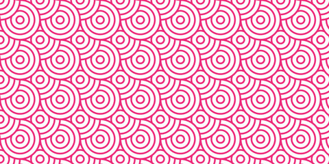 Fototapeta premium seamless pattern with circles pink overlap swirl fabric vector overlapping textile background.